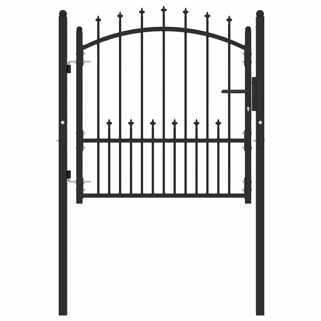 vidaXL Brama ogrodzeniowa EMMEN z kolcami stalowa 104x97 cm czarna