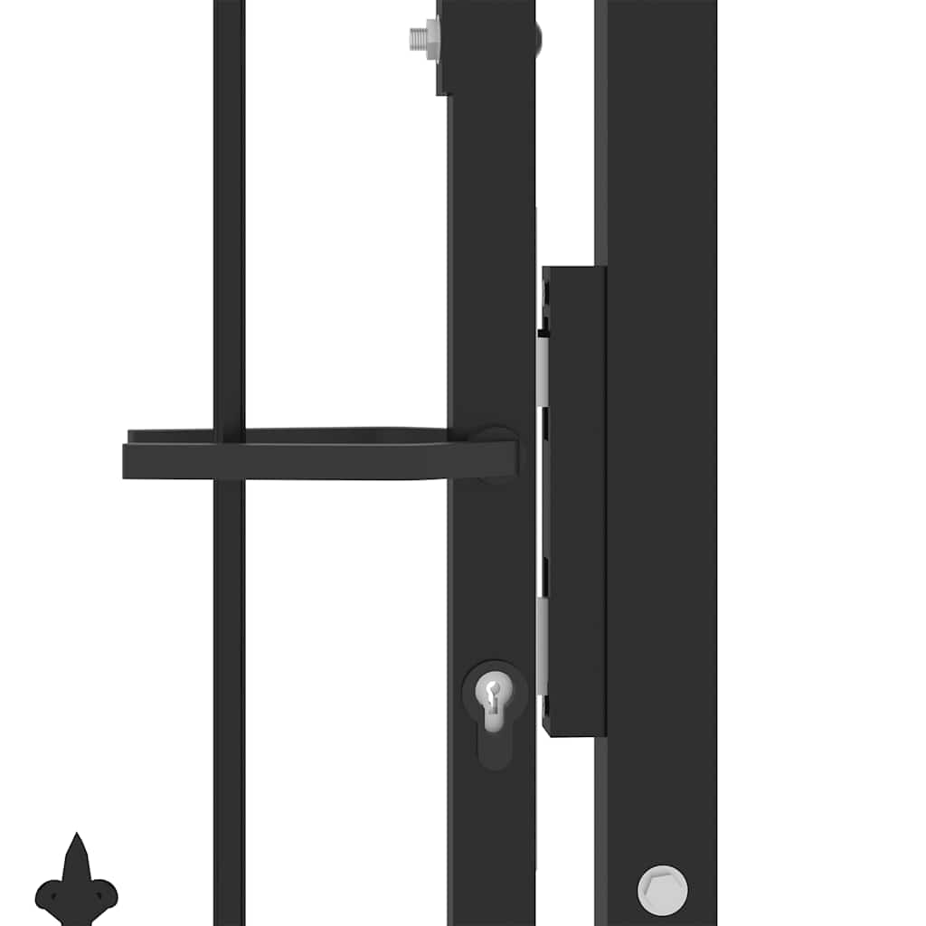 vidaXL Brama ogrodzeniowa EMMEN z kolcami stalowa 104x97 cm czarna