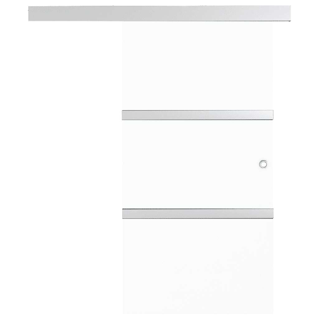 vidaXL Drzwi przesuwne, szkło ESG i aluminium, 90x212 cm, srebrne
