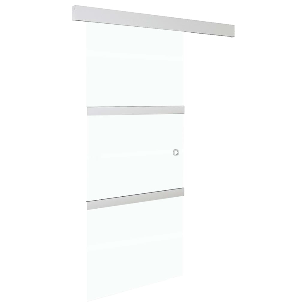 vidaXL Drzwi przesuwne, ograniczniki, szkło ESG i aluminium, 76x205 cm
