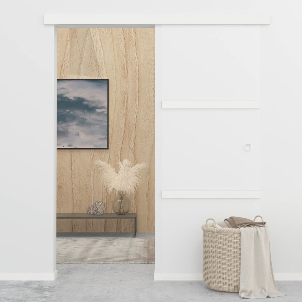 vidaXL Drzwi przesuwne, ograniczniki, szkło ESG i aluminium, 76x205 cm