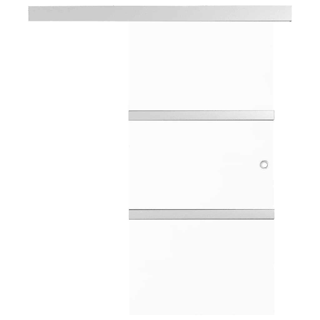 vidaXL Drzwi przesuwne, ograniczniki, szkło ESG i aluminium, 76x205 cm