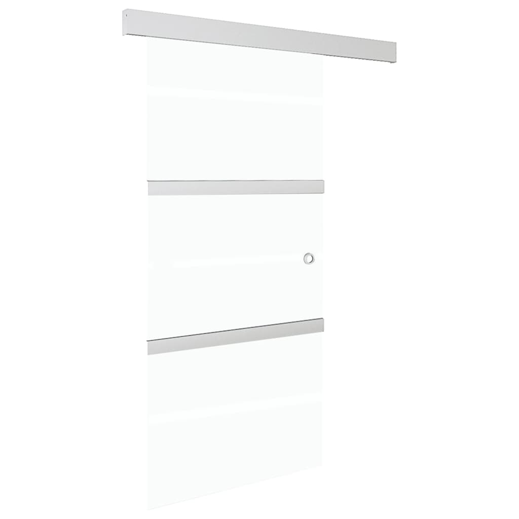 vidaXL Drzwi przesuwne, ograniczniki, szkło ESG i aluminium, 90x205 cm