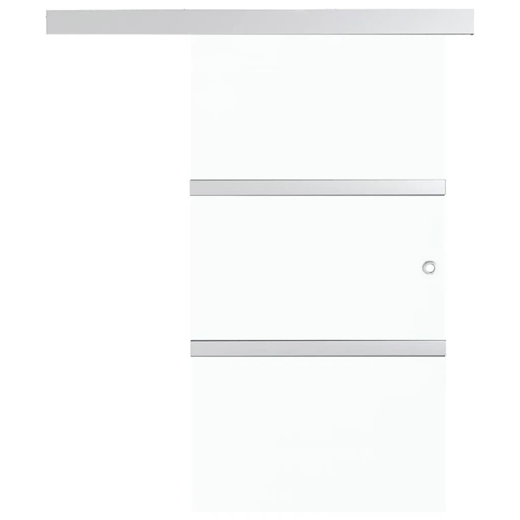 vidaXL Drzwi przesuwne, ograniczniki, szkło ESG i aluminium, 90x205 cm
