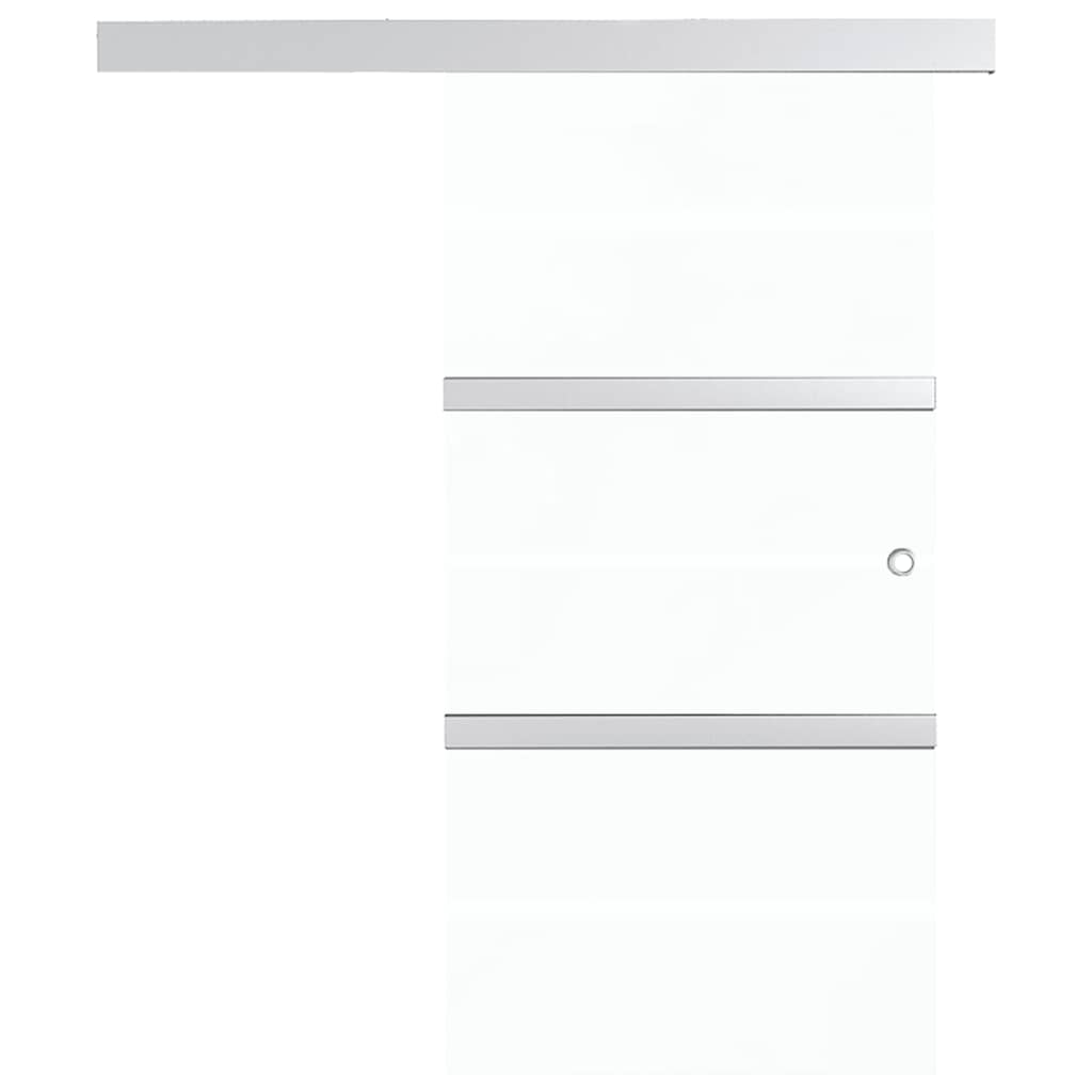 vidaXL Drzwi przesuwne, szkło ESG i aluminium, 76x212 cm, srebrne