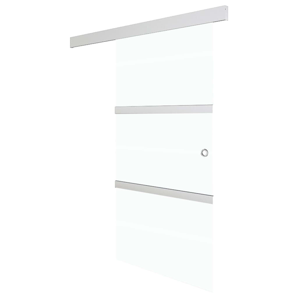 vidaXL Drzwi przesuwne, ograniczniki, szkło ESG i aluminium, 76x205 cm