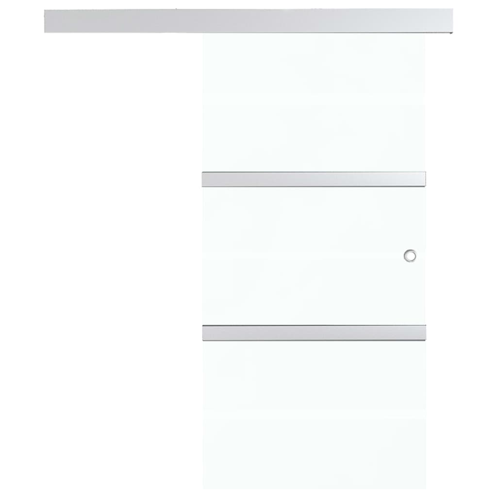 vidaXL Drzwi przesuwne, ograniczniki, szkło ESG i aluminium, 76x205 cm