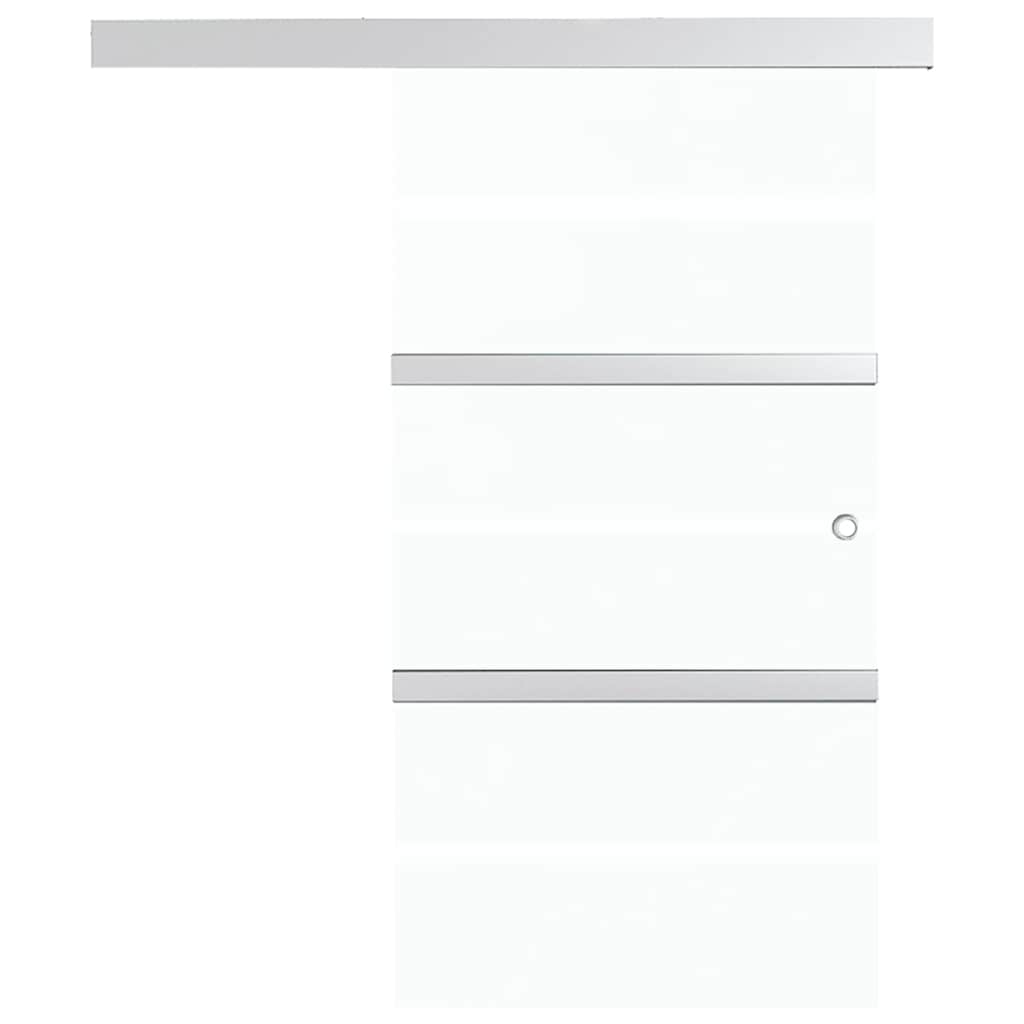 vidaXL Drzwi przesuwne, ograniczniki, szkło ESG i aluminium, 90x205 cm