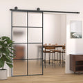vidaXL Drzwi przesuwne, aluminium i szkło ESG, 102,5x205 cm, czarne