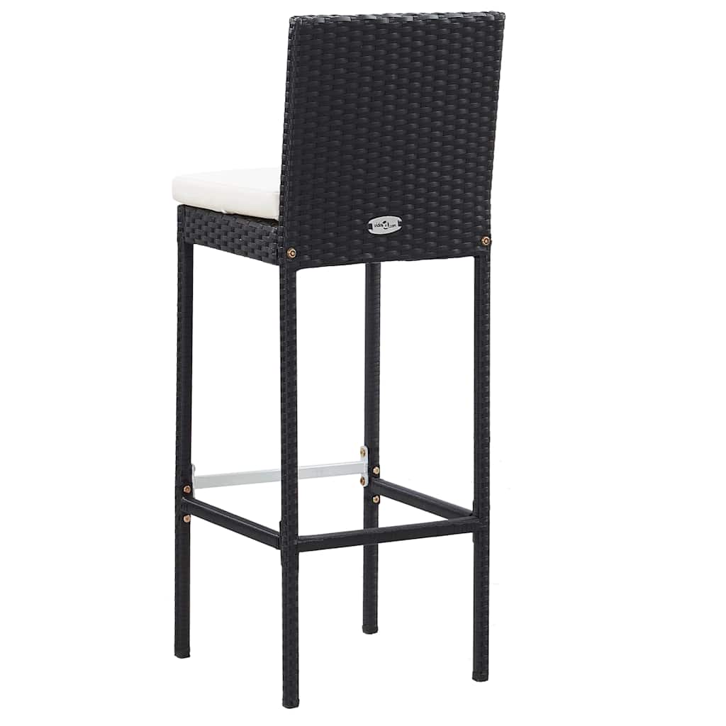 vidaXL 5-cz. zestaw mebli barowych, rattan PE i akacja, czarny