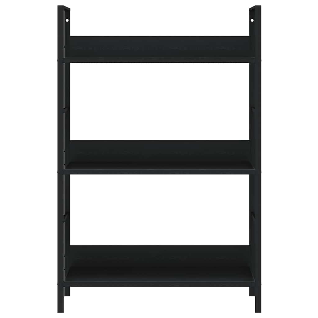 vidaXL Regał z 3 półkami, czarny, 60x27,6x90,5 cm