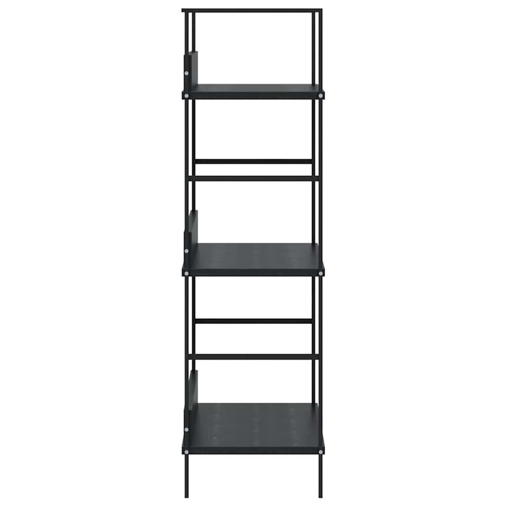 vidaXL Regał z 3 półkami, czarny, 60x27,6x90,5 cm
