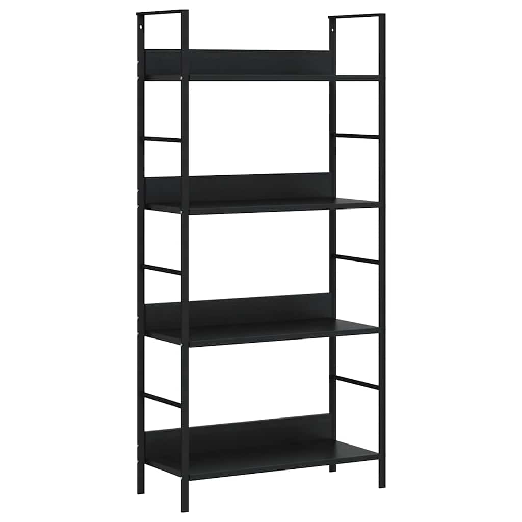 vidaXL Regał z 4 półkami, czarny, 60x27,6x124,5 cm