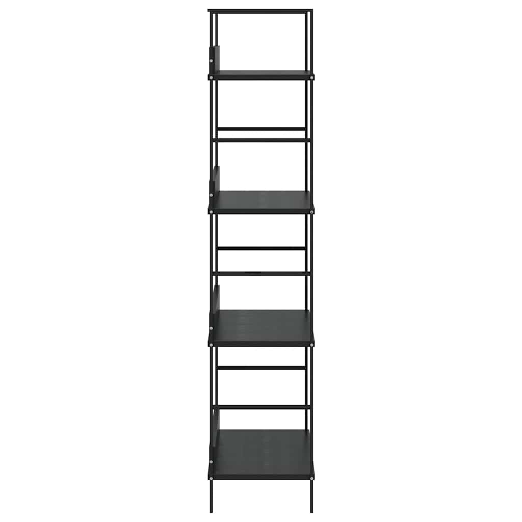 vidaXL Regał z 4 półkami, czarny, 60x27,6x124,5 cm