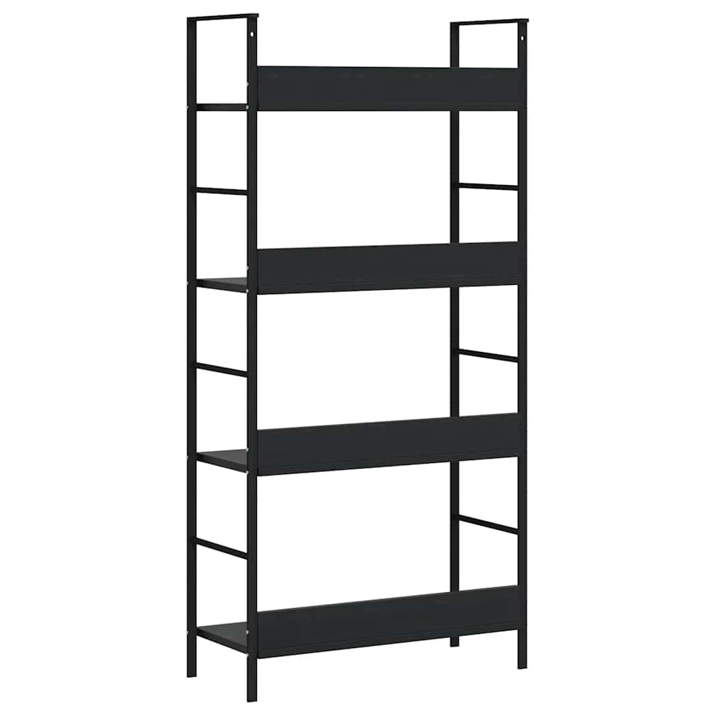 vidaXL Regał z 4 półkami, czarny, 60x27,6x124,5 cm