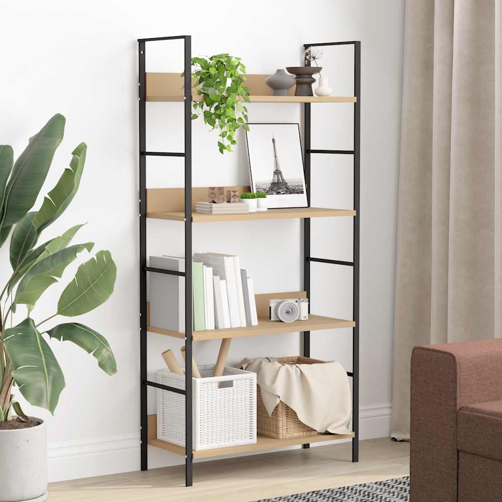 vidaXL Regał z 4 półkami, kolor dębu, 60x27,6x124,5 cm