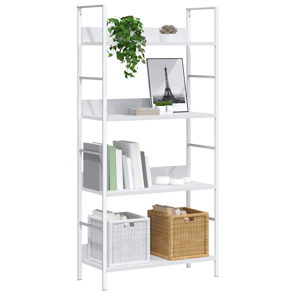 vidaXL Regał z 4 półkami, biały, 60x27,6x124,5 cm