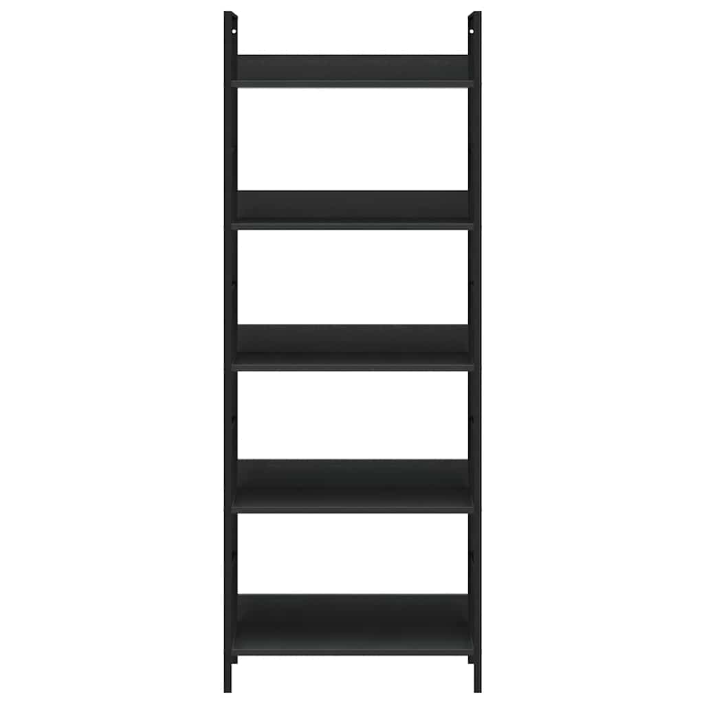 vidaXL Regał z 5 półkami, czarny, 60x27,6x158,5 cm