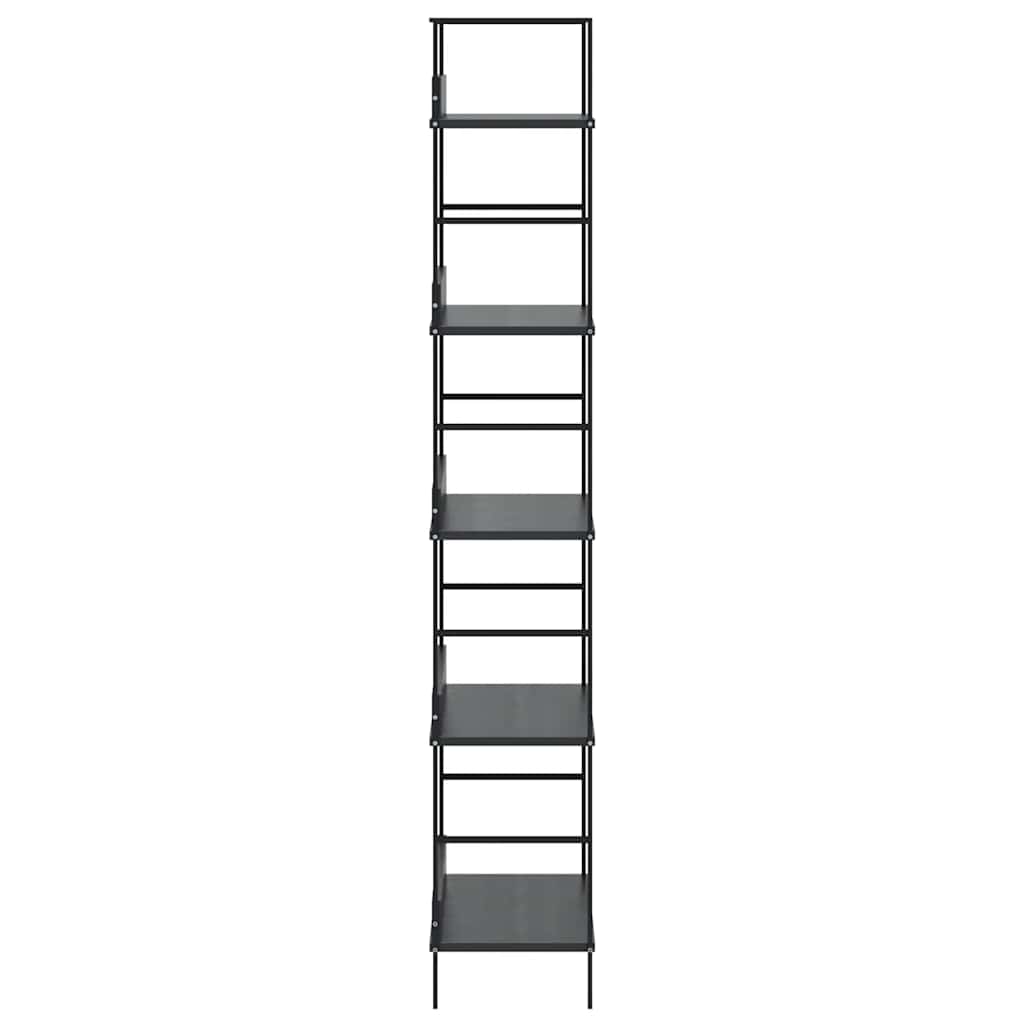 vidaXL Regał z 5 półkami, czarny, 60x27,6x158,5 cm