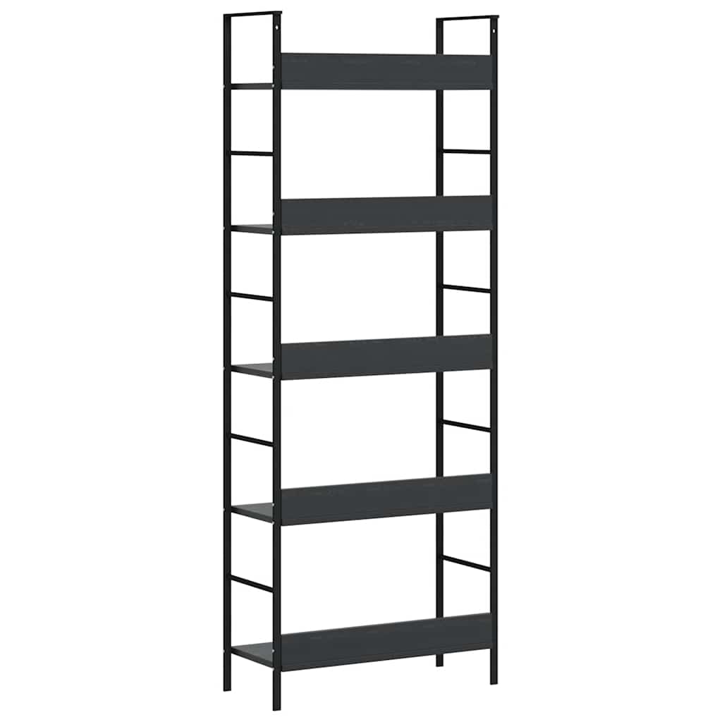 vidaXL Regał z 5 półkami, czarny, 60x27,6x158,5 cm