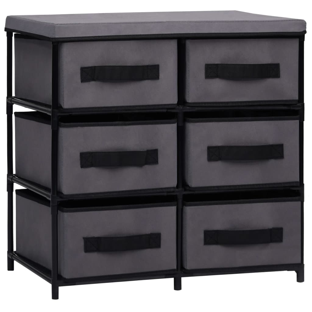 vidaXL Szafka z 6 szufladami, 55x29x55 cm, szara, stal