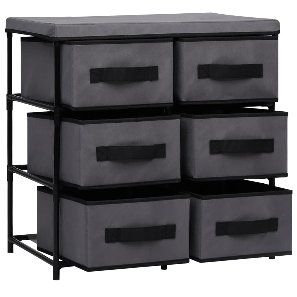 vidaXL Szafka z 6 szufladami, 55x29x55 cm, szara, stal