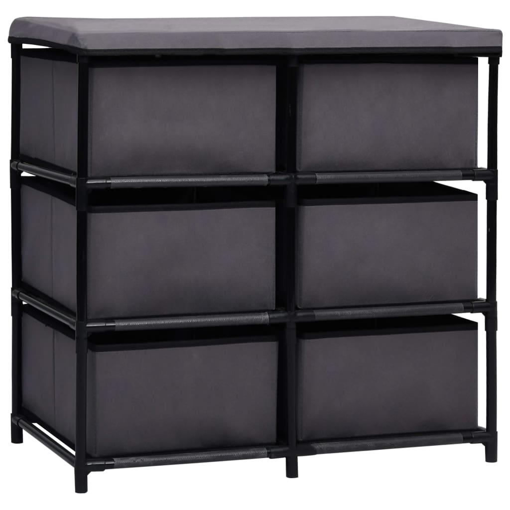vidaXL Szafka z 6 szufladami, 55x29x55 cm, szara, stal