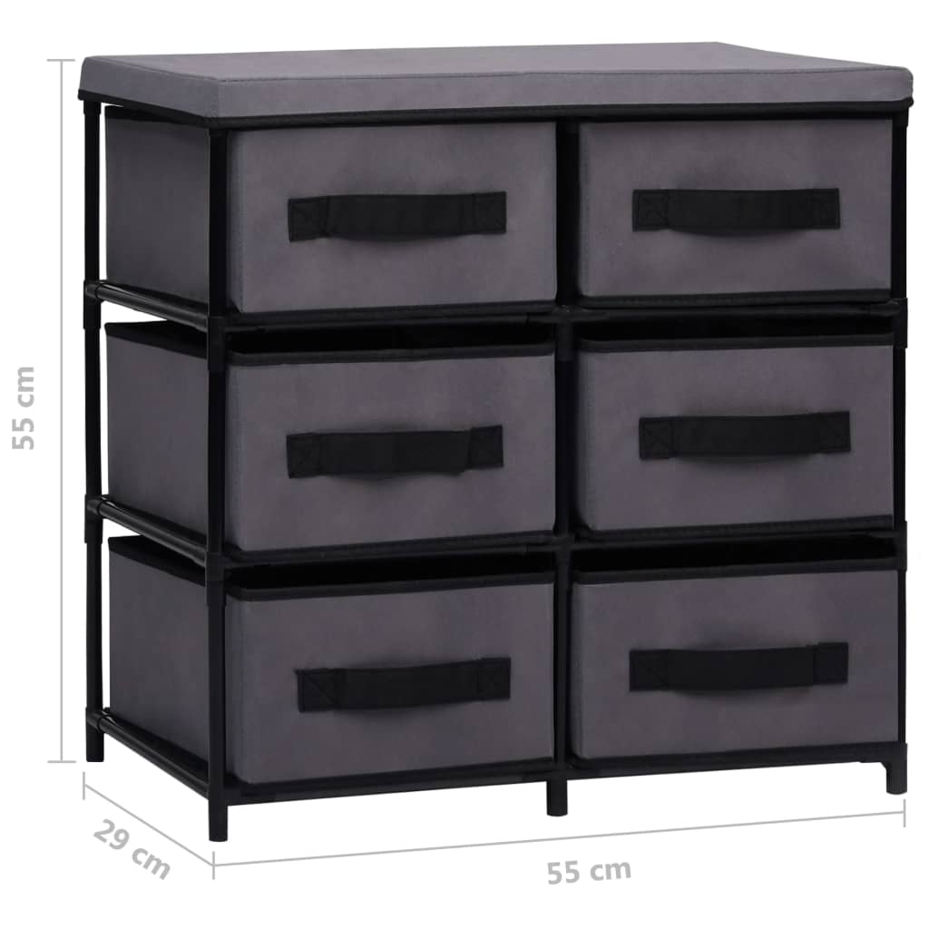 vidaXL Szafka z 6 szufladami, 55x29x55 cm, szara, stal