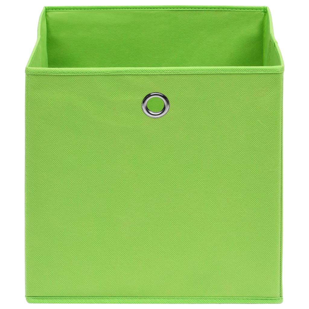 vidaXL Pudełka, 4 szt., zielone, 32x32x32 cm, tkanina
