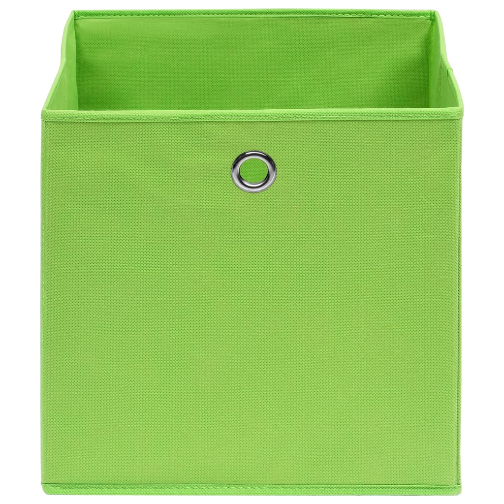 vidaXL Pudełka, 10 szt., zielone, 32x32x32 cm, tkanina