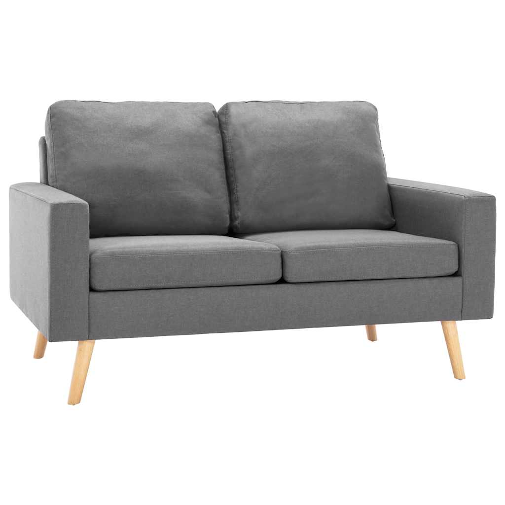 vidaXL Sofa 2-osobowa, jasnoszara, tapicerowana tkaniną