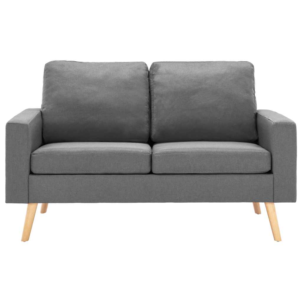 vidaXL Sofa 2-osobowa, jasnoszara, tapicerowana tkaniną