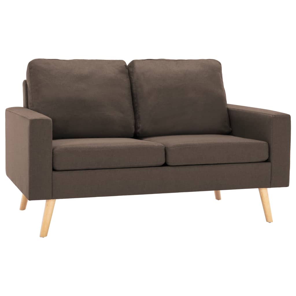 vidaXL 2-osobowa sofa, brązowa, tapicerowana tkaniną