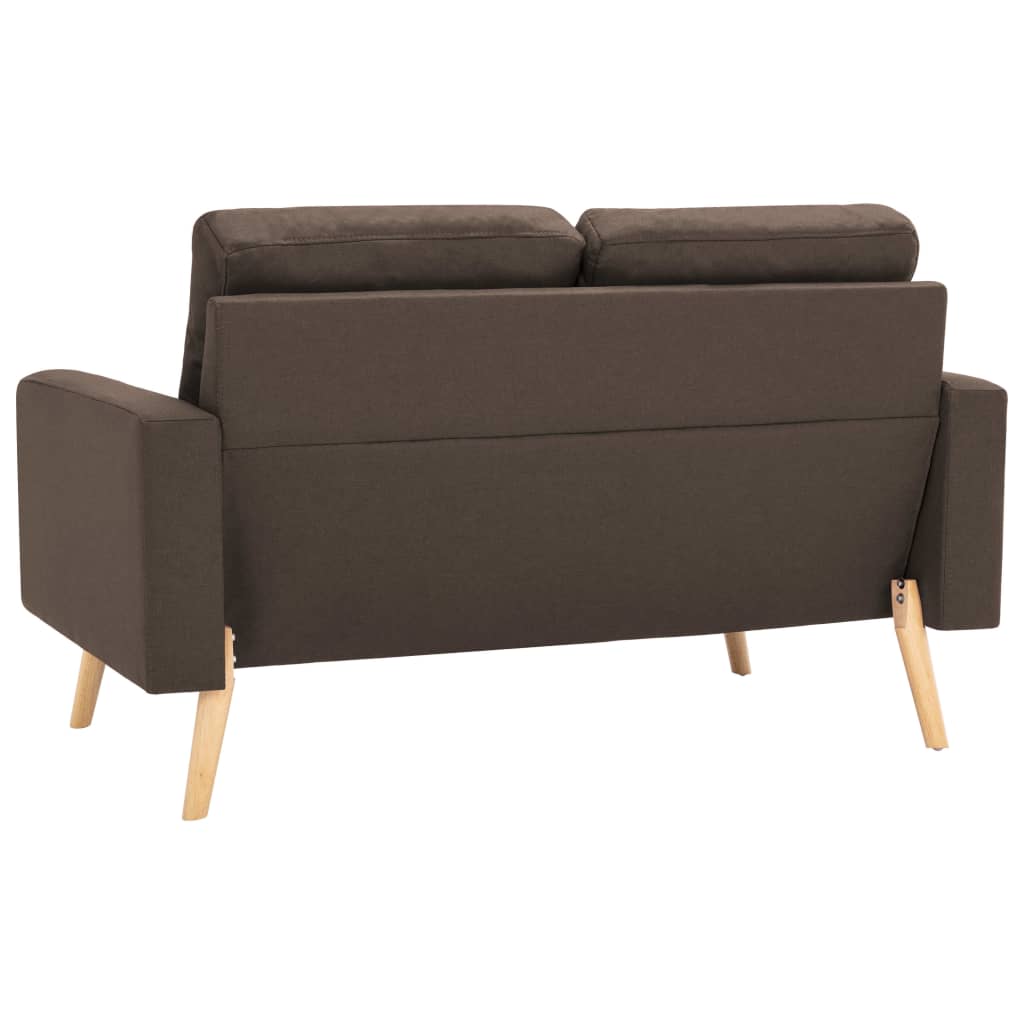 vidaXL 2-osobowa sofa, brązowa, tapicerowana tkaniną