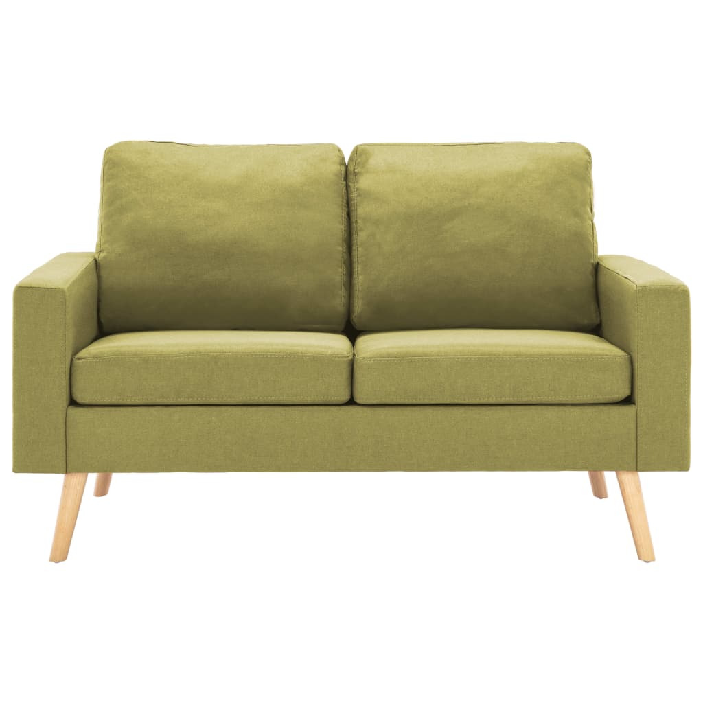 vidaXL 2-osobowa sofa, zielona, tapicerowana tkaniną