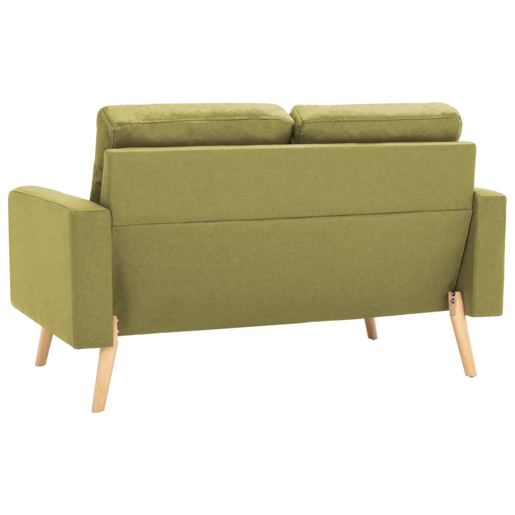 vidaXL 2-osobowa sofa, zielona, tapicerowana tkaniną