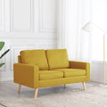 vidaXL 2-osobowa sofa, żółta, tapicerowana tkaniną
