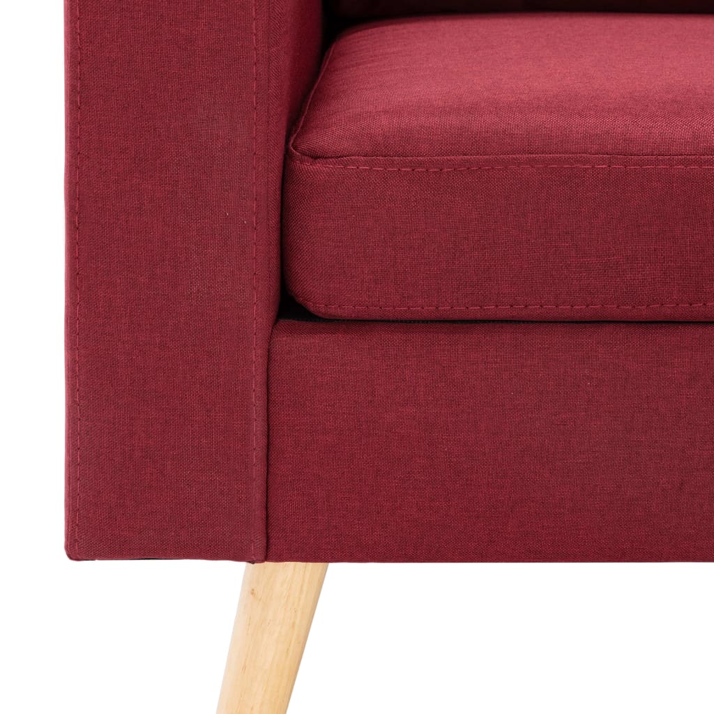vidaXL 2-osobowa sofa, kolor czerwonego wina, tapicerowana tkaniną