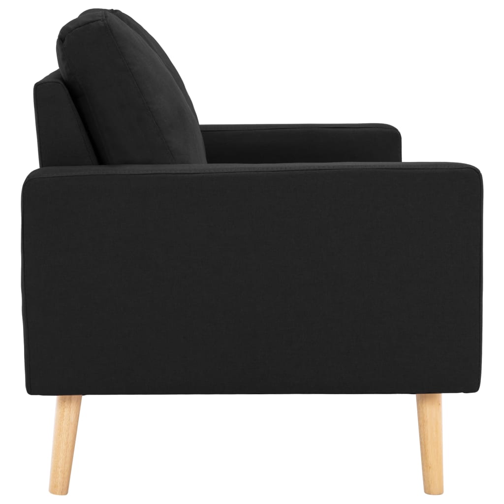 vidaXL 2-osobowa sofa, czarna, tapicerowana tkaniną
