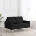 vidaXL 2-osobowa sofa, czarna, tapicerowana tkaniną