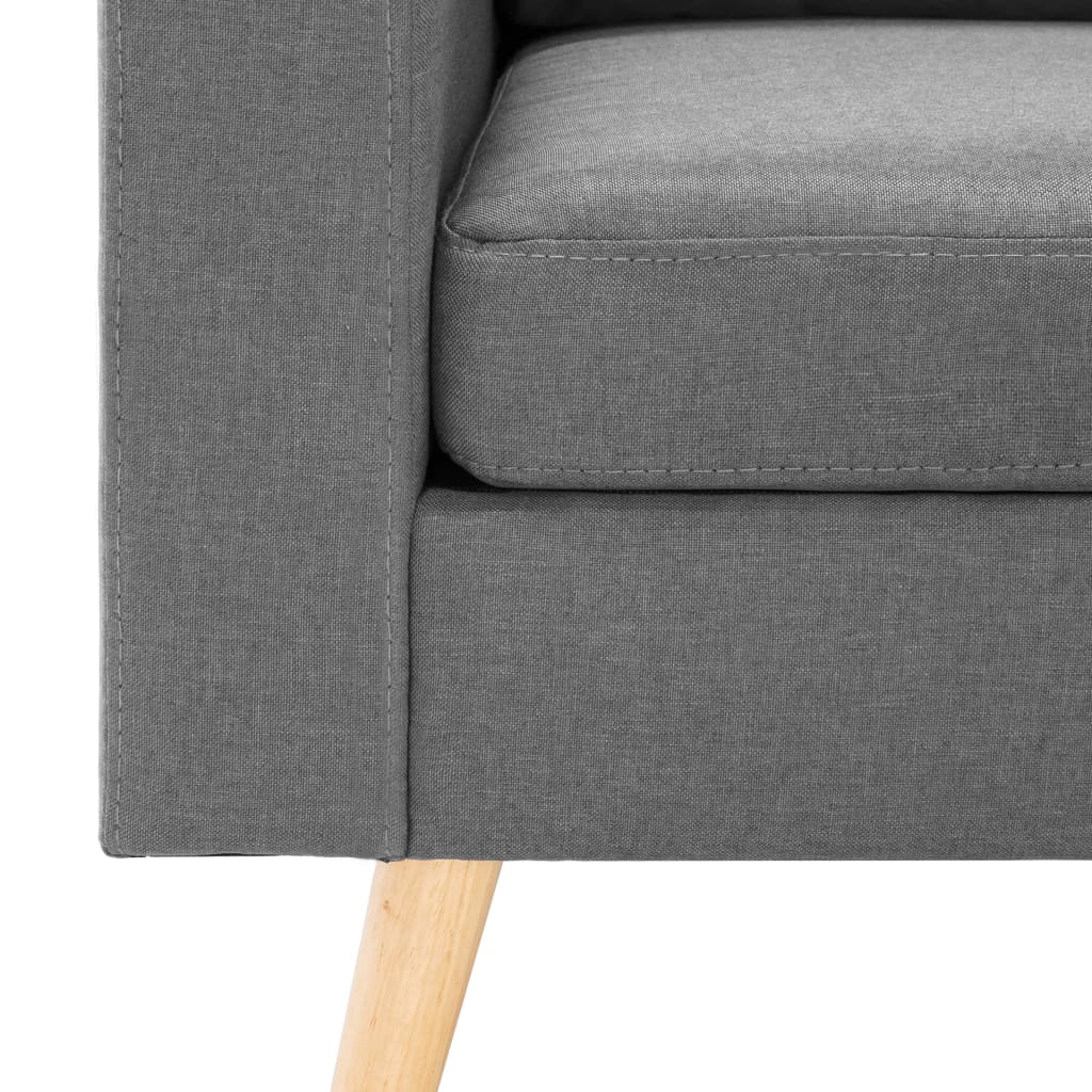 vidaXL 3-osobowa sofa, jasnoszara, tapicerowana tkaniną