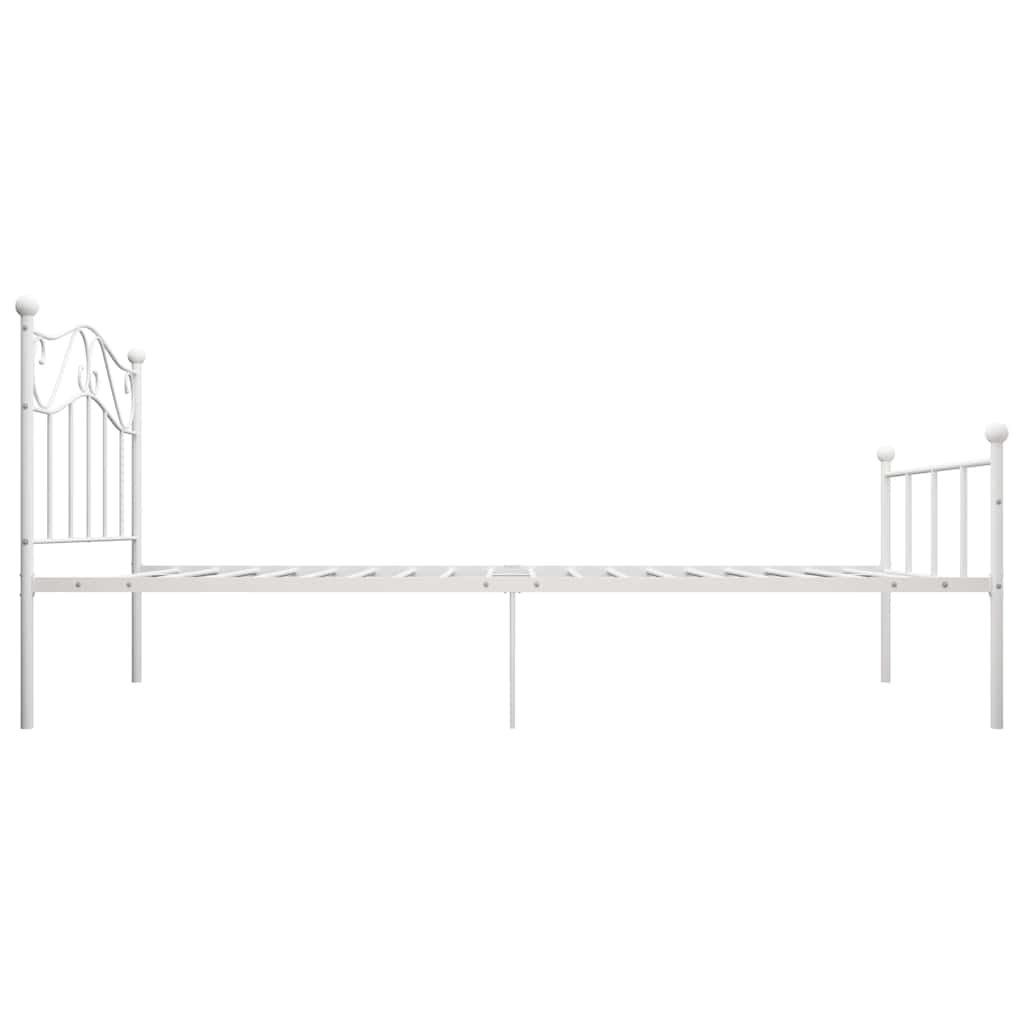 vidaXL Rama łóżka, biała, metalowa, 100 x 200 cm