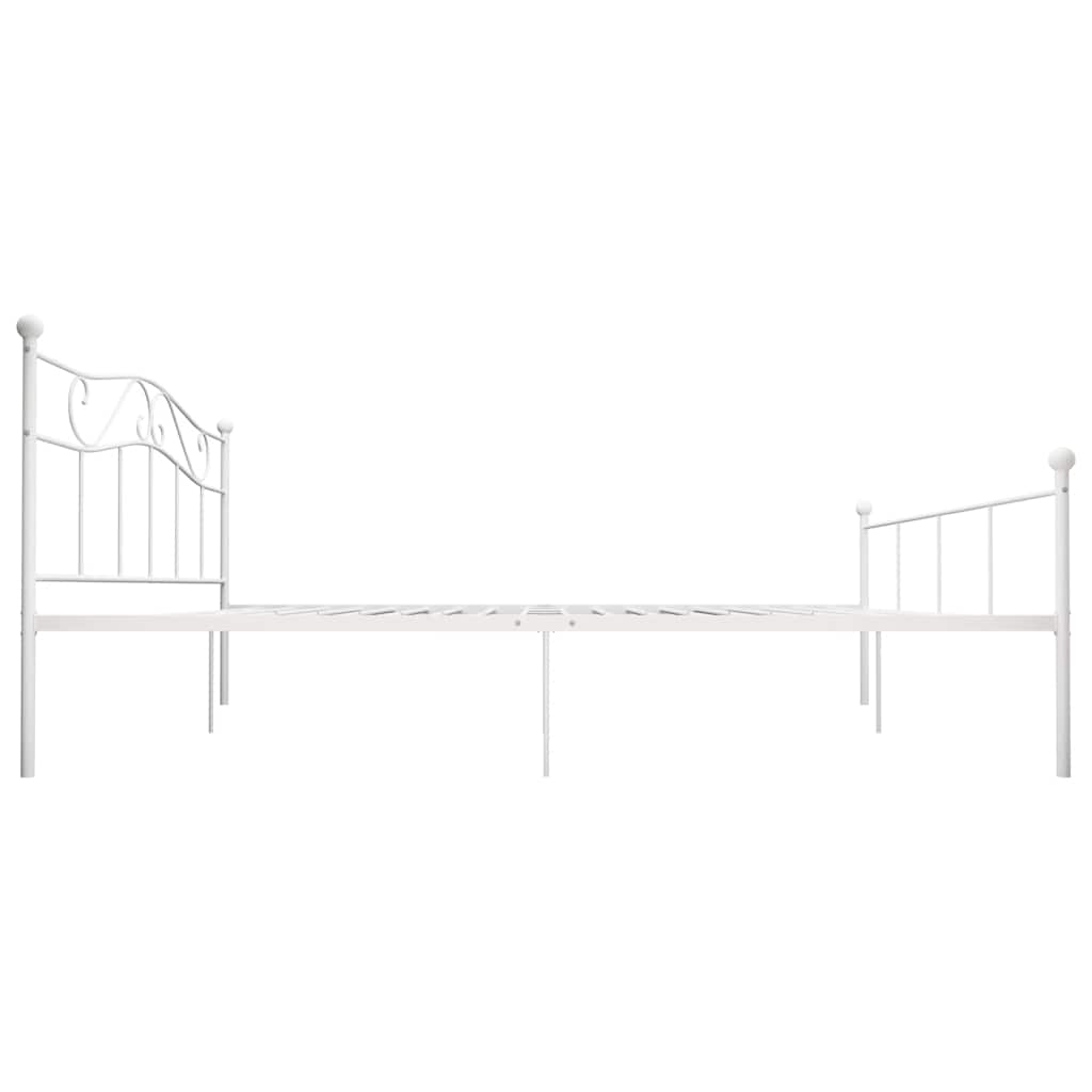 vidaXL Rama łóżka, biała, metalowa, 180 x 200 cm