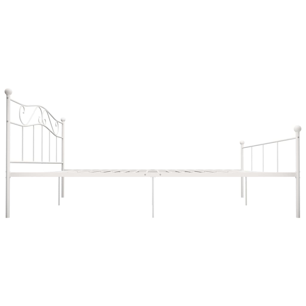 vidaXL Rama łóżka, biała, metalowa, 200 x 200 cm