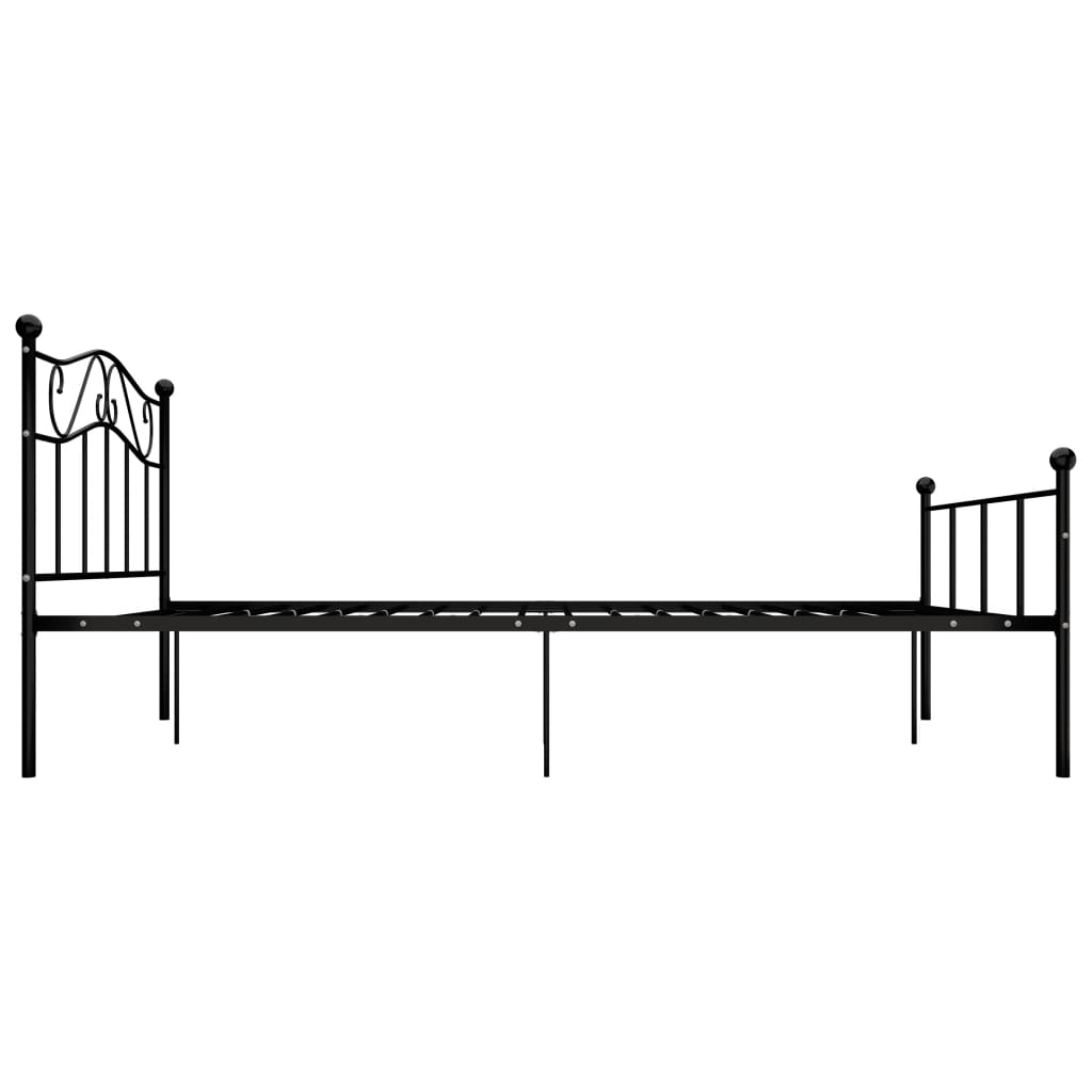 vidaXL Rama łóżka, czarna, metalowa, 120 x 200 cm