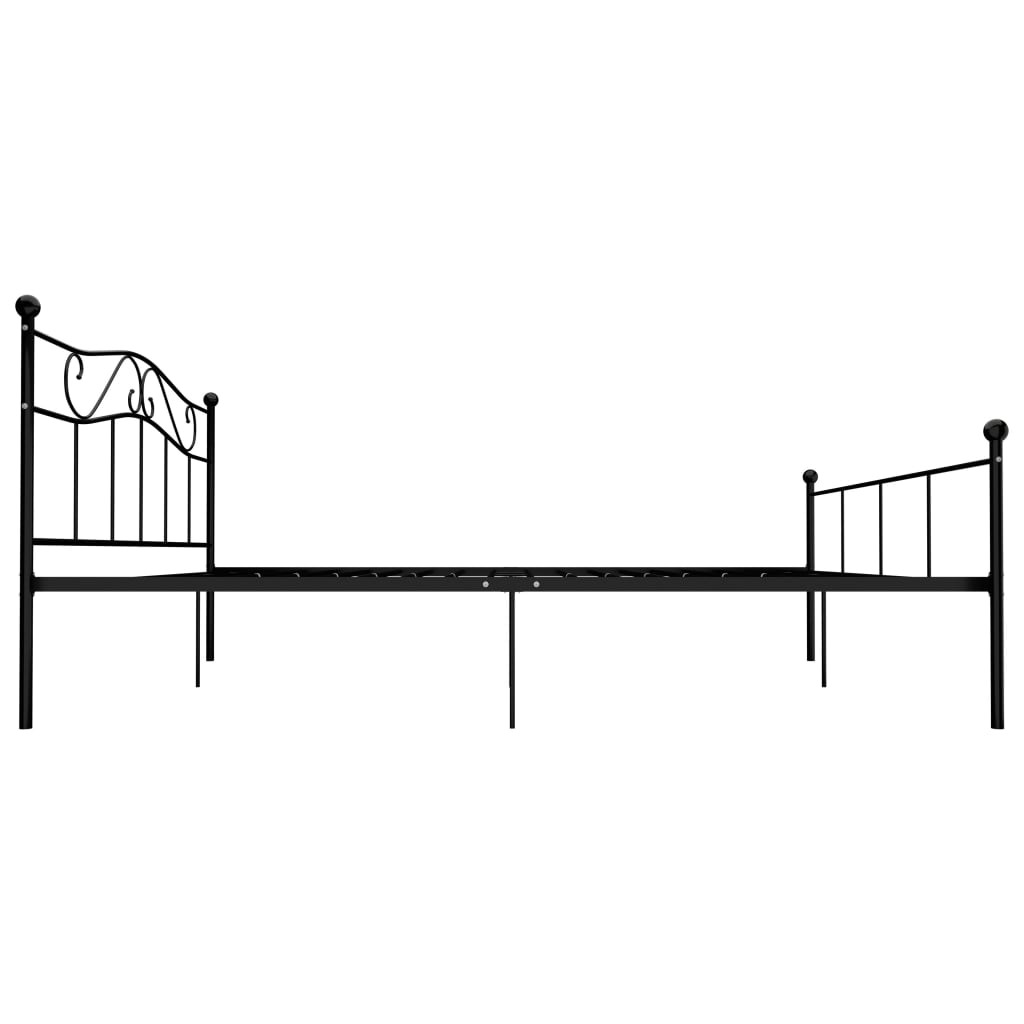 vidaXL Rama łóżka, czarna, metalowa, 200 x 200 cm