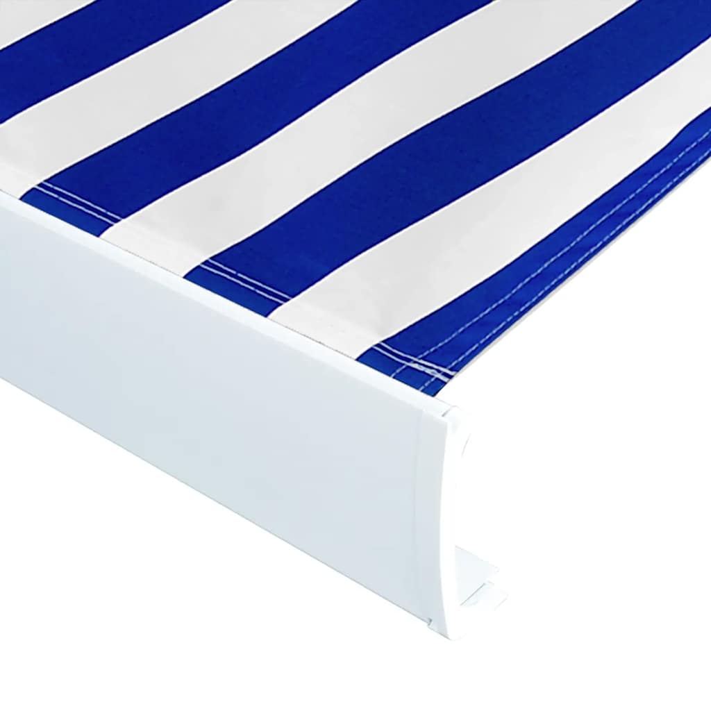 vidaXL Automatyczna markiza kasetowa, 350x250 cm, niebiesko-biała