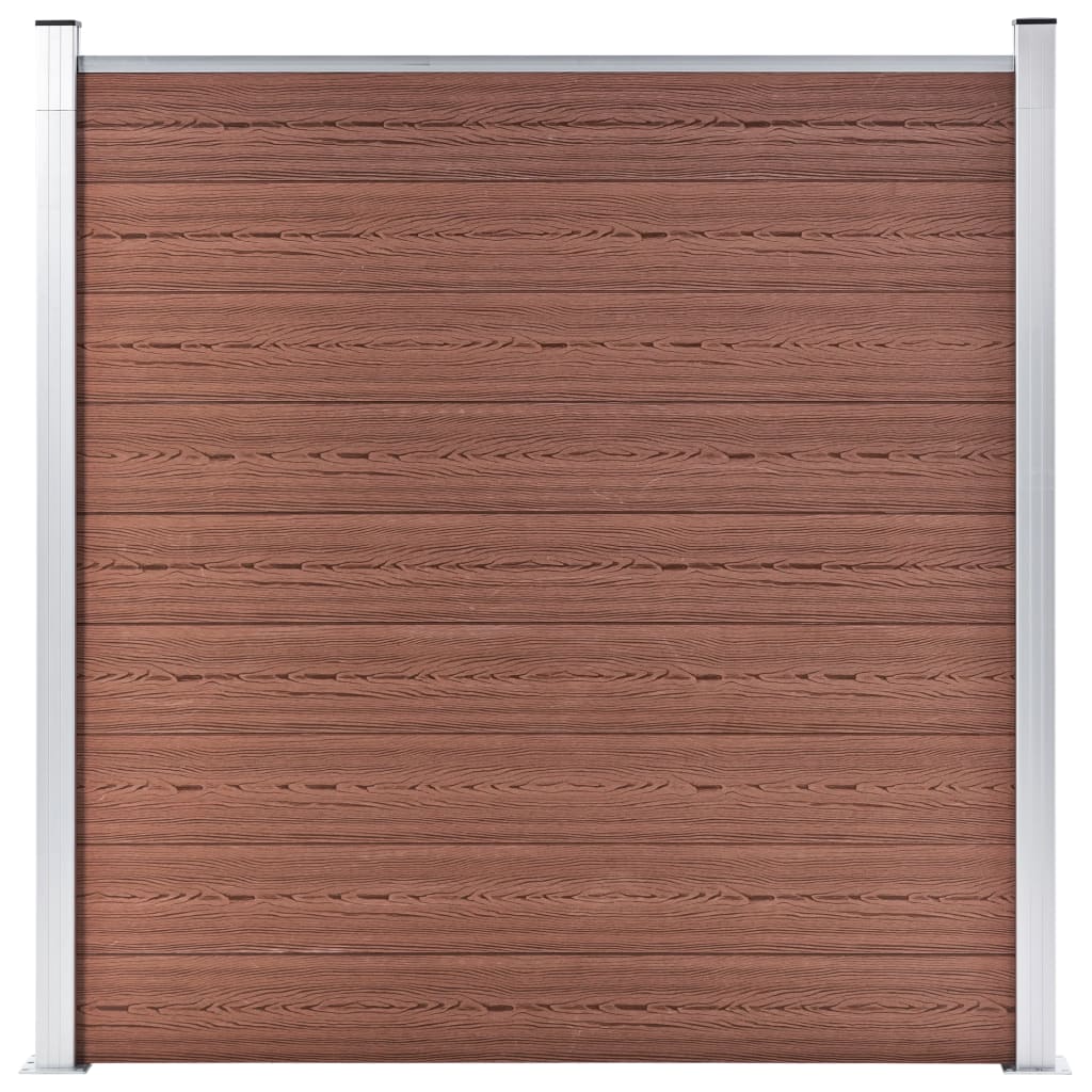 vidaXL Ogrodzenie WPC, 2 panele kwadratowe, 1 skośny, 619x186 cm, brąz