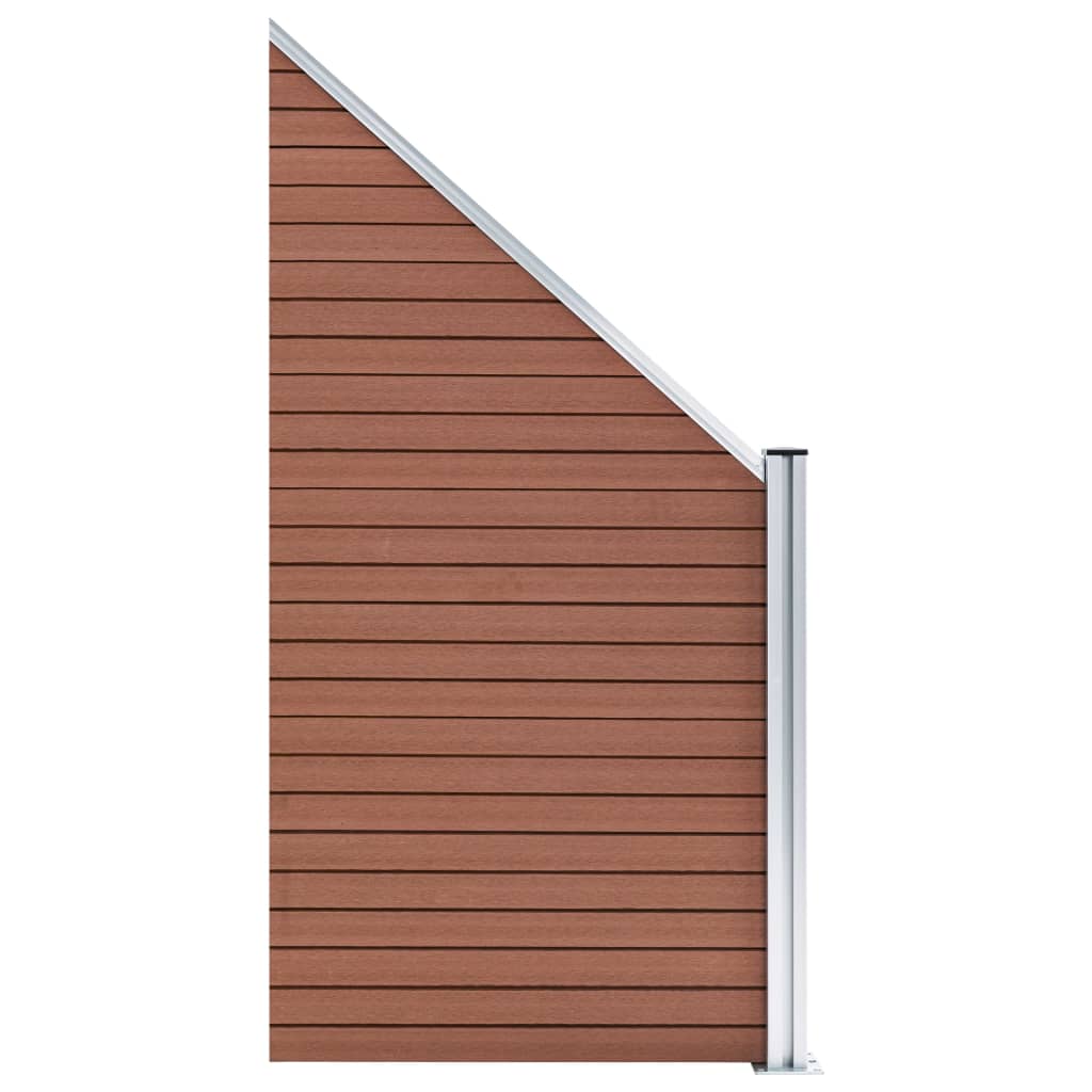 vidaXL Ogrodzenie WPC, 7 paneli kwadratowych, 1 skośny, 1311x186 cm