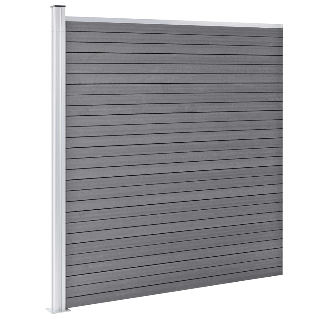 vidaXL Ogrodzenie do ogrodu, WPC, 872 x 186 cm, szare